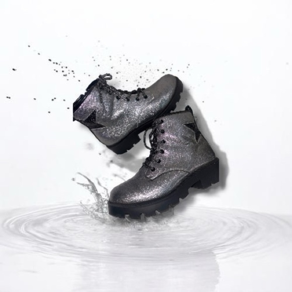 Shiny Combat style Ankle boot - Picture 5 of 7